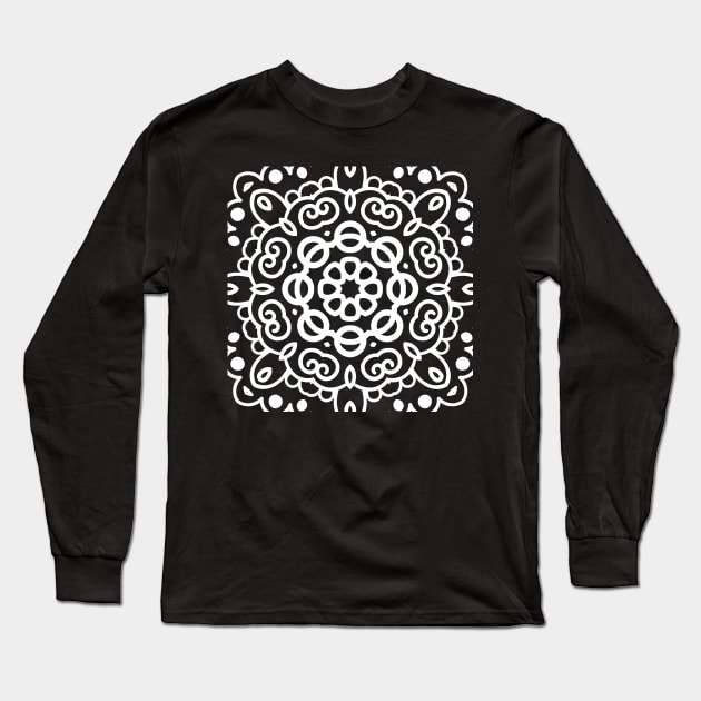 Cool Mandala Geometric Design Long Sleeve T-Shirt by allovervintage